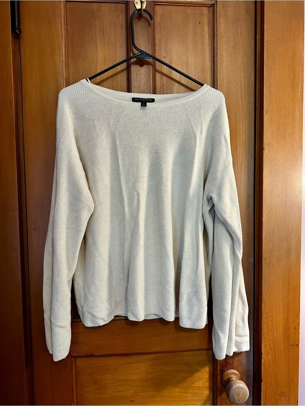 Banana Republic Cream Ribbed Boatneck Sweater